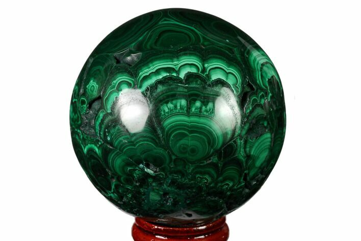 Polished Malachite Sphere - Congo #164491